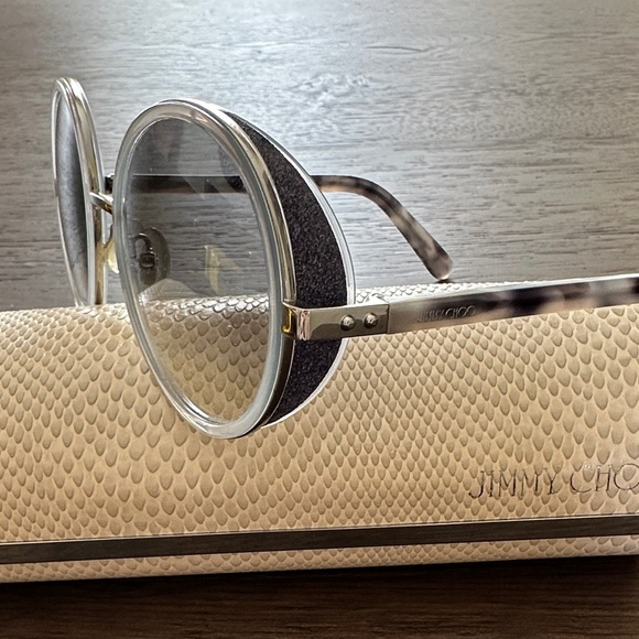 Jimmy Choo - Gray Round Sunglasses with glitter accent - Picture 5 of 14